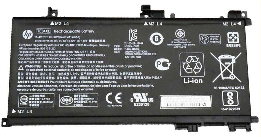 15.4V 63.3Wh TE04XL Laptop Battery For HP Omen 15-AX200 Series Pavilion 15-BC200NB 905175-2C1 905277-855 HSTNN-DB7T-- MPN:TE04XL