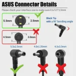 Original Asus 65W 5.5 * 2.5mm Laptop charger Adapter For Asus 19V 3.42A-- MPN: Asus 65W 5.5 * 2.5mm - Image 4