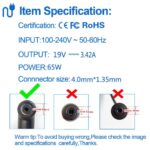 Original Asus 65W 4.0mm*1.35mm 19V 3.42A Charger For Asus Prime UX32VD-- MPN: Asus 65W 4.0mm - Image 7